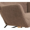 Fauteuil à bascule HWC-N13, Fauteuil relax à bascule Fauteuil TV, bois massif métal tissu/textile 320g/m² - marron