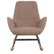 Fauteuil à bascule HWC-N13, Fauteuil relax à bascule Fauteuil TV, bois massif métal tissu/textile 320g/m² - marron