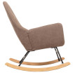 Fauteuil à bascule HWC-N13, Fauteuil relax à bascule Fauteuil TV, bois massif métal tissu/textile 320g/m² - marron