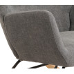 Fauteuil à bascule HWC-N13, Fauteuil relax à bascule Fauteuil TV, bois massif métal tissu/textile 320g/m² - gris foncé