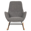 Fauteuil à bascule HWC-N13, Fauteuil relax à bascule Fauteuil TV, bois massif métal tissu/textile 320g/m² - gris foncé