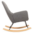 Fauteuil à bascule HWC-N13, Fauteuil relax à bascule Fauteuil TV, bois massif métal tissu/textile 320g/m² - gris foncé