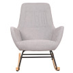 Fauteuil à bascule HWC-N13, Fauteuil relax à bascule Fauteuil TV, bois massif métal tissu/textile 320g/m² - gris clair