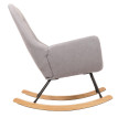 Fauteuil à bascule HWC-N13, Fauteuil relax à bascule Fauteuil TV, bois massif métal tissu/textile 320g/m² - gris clair