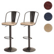 Lot de 2 tabourets de bar HWC-H10a, tabouret de bar, hauteur réglable pivotant Industrial similicuir métal - vintage bei