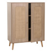Highboard HWC-M38, Commode Armoire Sideboard, compartiments de rangement, Kubu rotin bois 106x80x41cm aspect chêne
