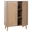Highboard HWC-M38, Commode Armoire Sideboard, compartiments de rangement, Kubu rotin bois 106x80x41cm aspect chêne