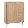 Highboard HWC-M38, Commode Armoire Sideboard, compartiments de rangement, Kubu rotin bois 106x80x41cm aspect chêne