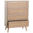 Commode HWC-M38, Armoire Sideboard Highboard, Kubu rotin bois, 101x71x42cm aspect chêne