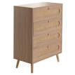 Commode HWC-M38, Armoire Sideboard Highboard, Kubu rotin bois, 101x71x42cm aspect chêne