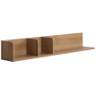 Etagère murale HWC-M48, étagère suspendue Etagère en bois flottante, 3 compartiments en bois massif de manguier 20x120x2
