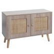 Commode HWC-M40, Sideboard Armoire Highboard, compartiments de rangement, Kubu rotin bois mélaminé, aspect chêne