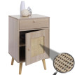 Table d'appoint HWC-M36, table basse table de chevet table de salon, compartiments de rangement tiroir, Kubu rotin bois
