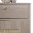 Table d'appoint HWC-M36, table basse table de chevet table de salon, compartiments de rangement tiroir, Kubu rotin bois