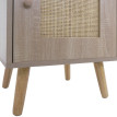 Table d'appoint HWC-M36, table basse table de chevet table de salon, compartiments de rangement tiroir, Kubu rotin bois