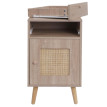 Table d'appoint HWC-M36, table basse table de chevet table de salon, compartiments de rangement tiroir, Kubu rotin bois