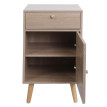 Table d'appoint HWC-M36, table basse table de chevet table de salon, compartiments de rangement tiroir, Kubu rotin bois