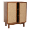 Highboard HWC-M51, Commode Armoire Sideboard, compartiments de rangement, bois massif Mango Kubu Rattan 98x79x42cm - asp