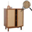 Highboard HWC-M51, Commode Armoire Sideboard, compartiments de rangement, bois massif Mango Kubu Rattan 98x79x42cm - asp