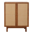 Highboard HWC-M51, Commode Armoire Sideboard, compartiments de rangement, bois massif Mango Kubu Rattan 98x79x42cm - asp