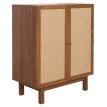 Highboard HWC-M51, Commode Armoire Sideboard, compartiments de rangement, bois massif Mango Kubu Rattan 98x79x42cm - asp