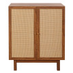 Highboard HWC-M51, Commode Armoire Sideboard, compartiments de rangement, bois massif Mango Kubu Rattan 98x79x42cm - asp