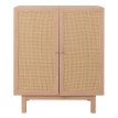 Highboard HWC-M51, Commode Armoire Sideboard, compartiments de rangement, bois massif Mango Kubu Rattan 98x79x42cm - nat
