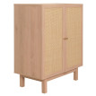 Highboard HWC-M51, Commode Armoire Sideboard, compartiments de rangement, bois massif Mango Kubu Rattan 98x79x42cm - nat