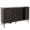 Sideboard HWC-M50, Armoire Commode Highboard Buffet, bois massif de manguier 94x151x40cm - gris foncé