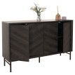 Sideboard HWC-M50, Armoire Commode Highboard Buffet, bois massif de manguier 94x151x40cm - gris foncé