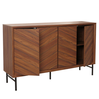 Sideboard HWC-M50, Armoire Commode Highboard Buffet, bois massif de mangue 94x151x40cm - brun
