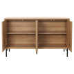 Sideboard HWC-M50, Armoire Commode Highboard Buffet, bois massif de mangue 94x151x40cm - naturel