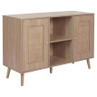 Sideboard HWC-M42, Armoire Commode Highboard, compartiments de rangement, Kubu rotin bois mélaminé, aspect chêne