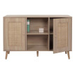 Sideboard HWC-M42, Armoire Commode Highboard, compartiments de rangement, Kubu rotin bois mélaminé, aspect chêne