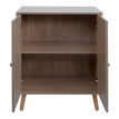 Commode HWC-M35, Armoire Sideboard Highboard, compartiments de rangement, Kubu rotin bois mélaminé, aspect chêne