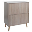 Commode HWC-M35, Armoire Sideboard Highboard, compartiments de rangement, Kubu rotin bois mélaminé, aspect chêne