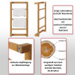 Porte-serviettes en teck HWC-M76, porte-serviettes, 3 barres, teck de qualité B-Grade (bois de cœur, 20-30 ans) 101x50x1
