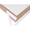 Table basse HWC-L89, table de salon, fer 43x120x64cm Sinterstein imitation marbre blanc bois naturel