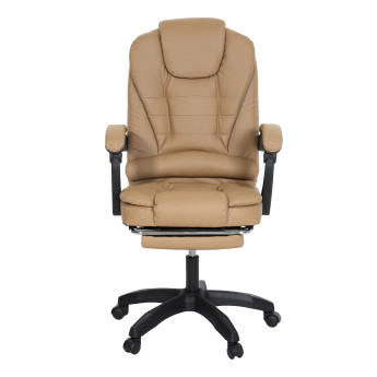Chaise de bureau HWC-M80, chaise de bureau chaise pivotante fauteuil de direction, repose-pieds extensible similicuir no