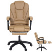 Chaise de bureau HWC-M80, chaise de bureau chaise pivotante fauteuil de direction, repose-pieds extensible similicuir no