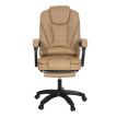 Chaise de bureau HWC-M80, chaise de bureau chaise pivotante fauteuil de direction, repose-pieds extensible similicuir no