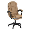 Chaise de bureau HWC-M80, chaise de bureau chaise pivotante fauteuil de direction, repose-pieds extensible similicuir no