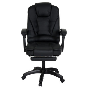 Chaise de bureau HWC-M80, chaise de bureau chaise pivotante fauteuil de direction, repose-pieds extensible similicuir no