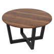 Table basse HWC-M61, table d'appoint table de salon, bois massif HPL stratifié mélaminé Ø80cm, aspect bois de sheesham,