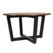 Table basse HWC-M61, table d'appoint table de salon, bois massif HPL stratifié mélaminé Ø80cm, aspect bois de sheesham,