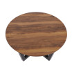 Table basse HWC-M61, table d'appoint table de salon, bois massif HPL stratifié mélaminé Ø80cm, aspect bois de sheesham,