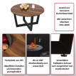 Table basse HWC-M61, table d'appoint table de salon, bois massif HPL stratifié mélaminé Ø80cm, aspect bois de sheesham,