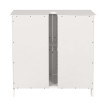Meuble sous-lavabo HWC-B41, armoire basse de salle de bain avec compartiment de rangement, bambou MDF 60x60x30cm - blanc