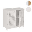 Meuble sous-lavabo HWC-B41, armoire basse de salle de bain avec compartiment de rangement, bambou MDF 60x60x30cm - blanc