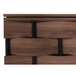 Commode HWC-M44, armoire Sideboard buffet, design 3D tressé Push-to-open portes 109x75x40cm, marron